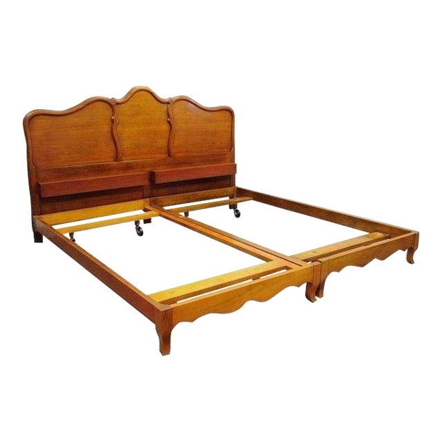 Vintage John Cherry Wood King Size Bed Frame 7159 Country