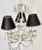 Vintage Italian Hollywood Regency Style Tole Peinte Three-Arms Chandelier With Prisms and Shades For Sale - Image 12 of 13