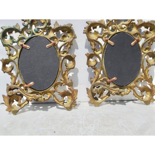 Victorian Cast Brass Portrait Frames - A Pair of 2 For Sale In New York - Image 6 of 6