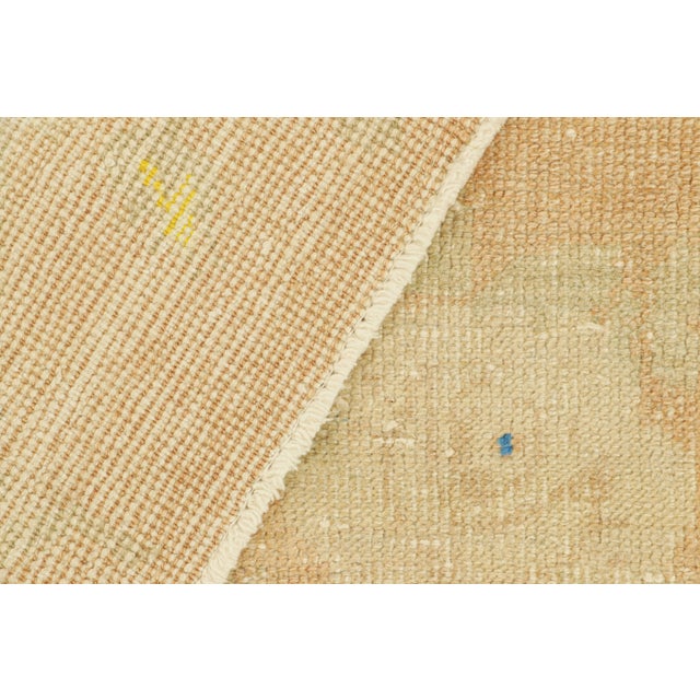 Textile Vintage Zeki Müren Rug in Cream and Beige Floral Patterns, From Rug & Kilim For Sale - Image 7 of 7