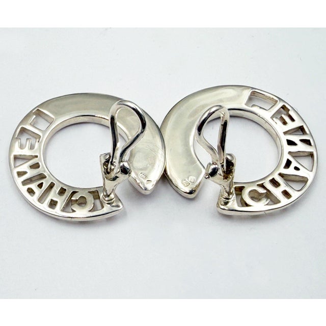 Chanel Chanel Fine Jewelry 925 Silver Letter C Clip on Earrings, A Pair For Sale - Image 4 of 5