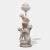 Pair of Monumental Antique Italian Carved Alabaster Venus & Cupid Figural Torchiere Lamps on Black Marble Pedestals For Sale - Image 10 of 12