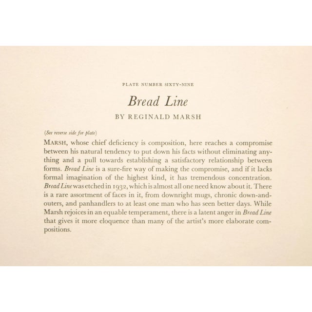 Charcoal 1939 After Reginald Marsh "Bread Line", First Edition Period Offset Lithograph For Sale - Image 8 of 10