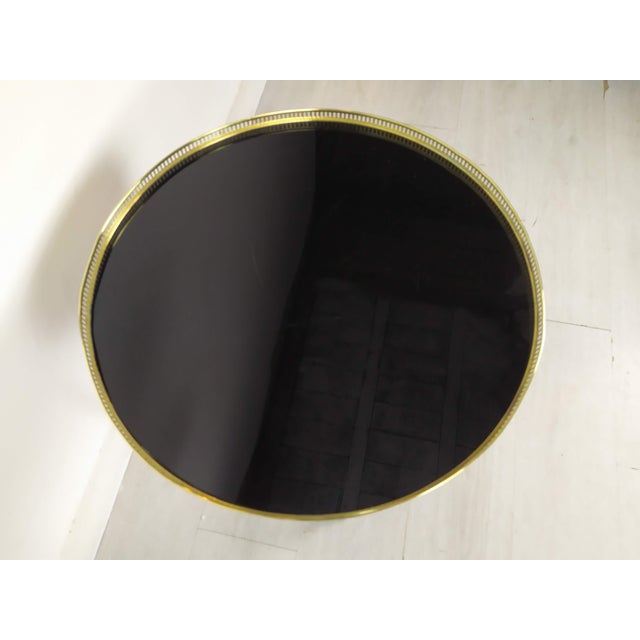 Black Coffee Table in Brass and Black Glass, 1970s For Sale - Image 8 of 16