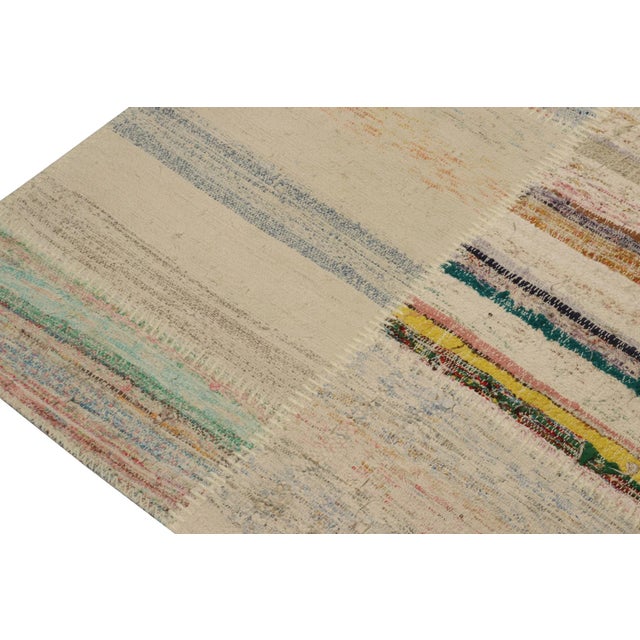 2010s Rug & Kilim’s Patchwork Kilim Rug in Polychromatic Stripes For Sale - Image 5 of 6
