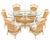 Wood Vintage Rattan Wicker Dining Set Oval Beveled Glass Table 6 Chairs Coastal Boho For Sale - Image 7 of 9