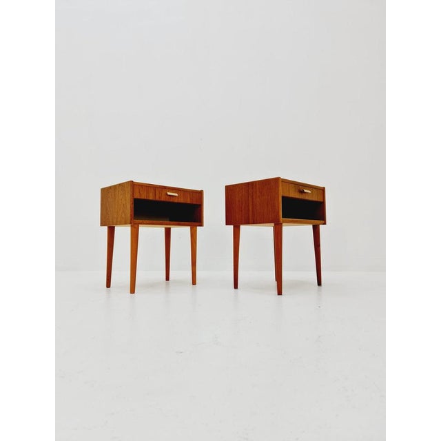 Mid-Century Danish Teak Nightstands, 1960s, Set of 2 For Sale - Image 4 of 12