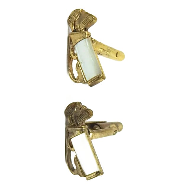 Vintage Oxford Golf Bag Mother of Pearl Cufflinks For Sale