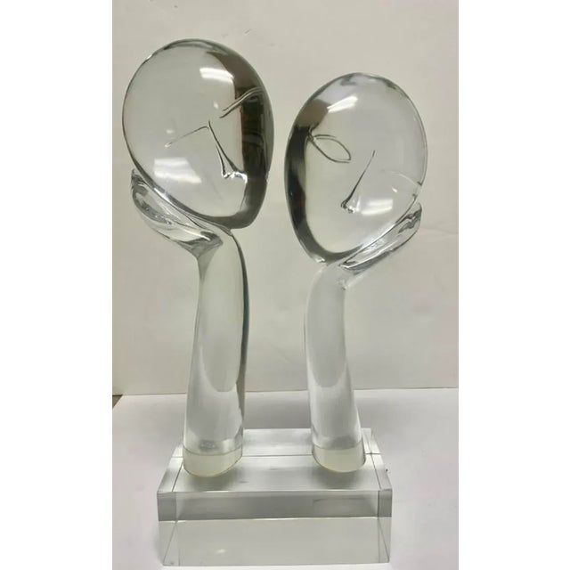 Loredano Rosin Loredano Rosin Glass Sculpture 2 Faces Signed For Sale - Image 4 of 10