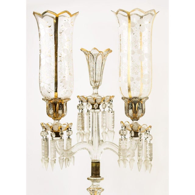 Baccarat 19th Century Italian Crystal Candelabras in Baccarat Crystal, Set of 2 For Sale - Image 4 of 6