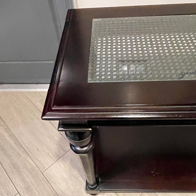 Restoration Hardware Console Table With Caned Top Chairish