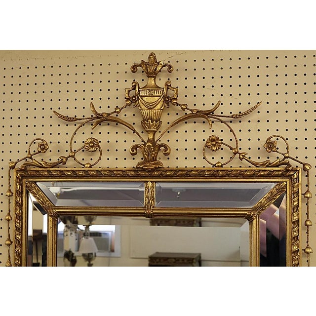 ​Adam Style Gold Gilt Vertical Beveled Mirror Made by Friedman Brothers For Sale - Image 9 of 10