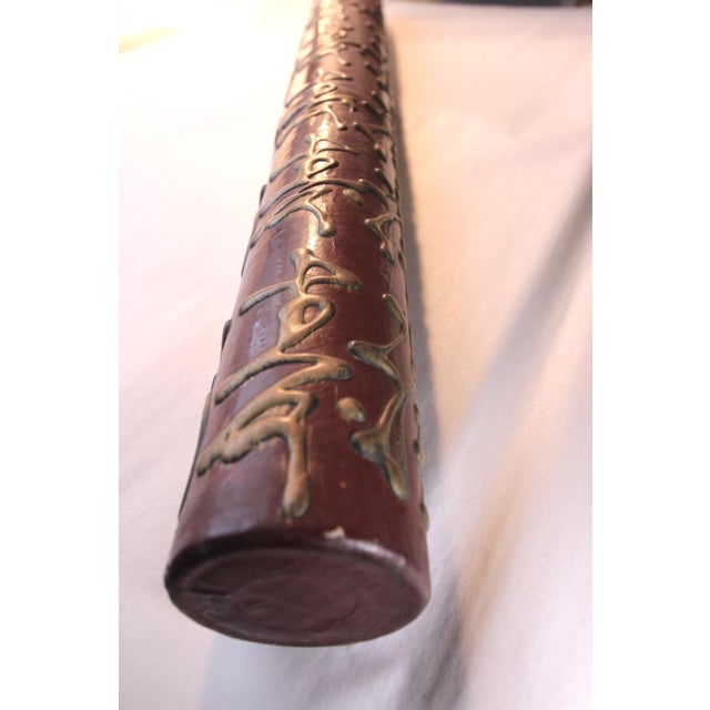 Decorative Chinese Vintage Replica Scroll Document Holder Tube For Sale - Image 4 of 8