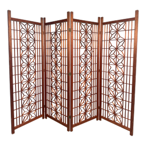 Vintage Mid-Century Folding Geometric Room Divider
