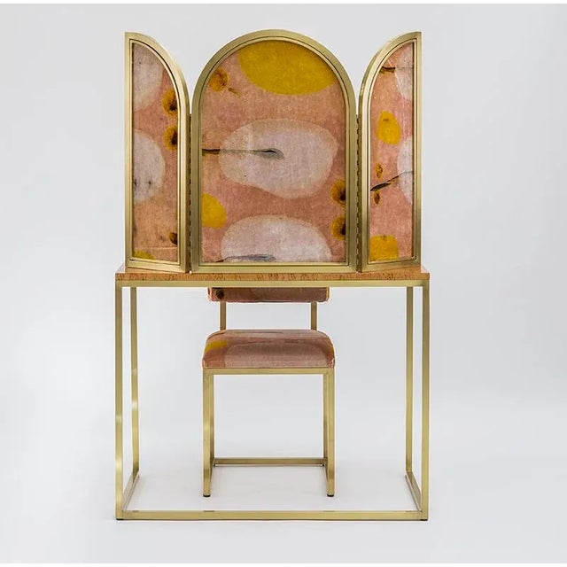 Contemporary Awaiting Vanity Table and Stool by Coralla Maiuri and Giorgia Zanellato for Secondome Eizioni, Set of 2 For Sale - Image 3 of 5