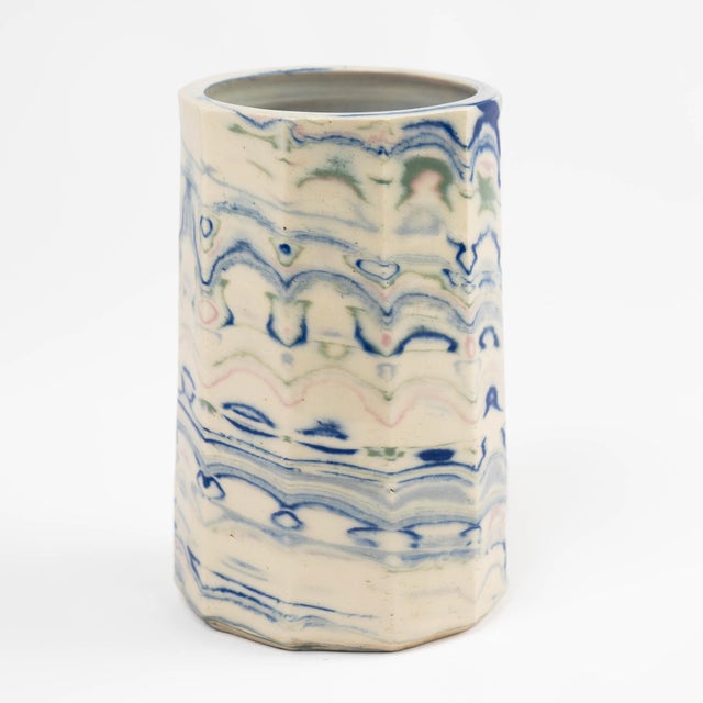 Vintage Nerikomi Marbled Ceramic Vase, Signed & Dated 1982 For Sale - Image 4 of 17