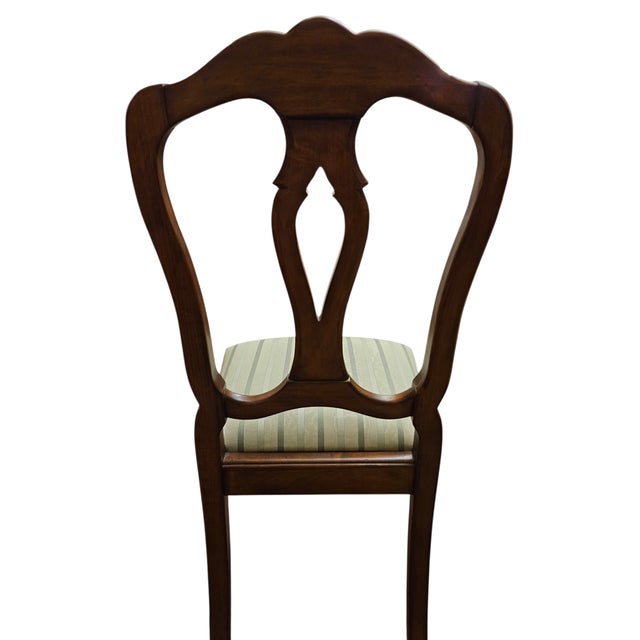 1990s 2 Ethan Allen Dining Room Side Chairs French Country Custom Fabric Finish 216 For Sale - Image 12 of 16