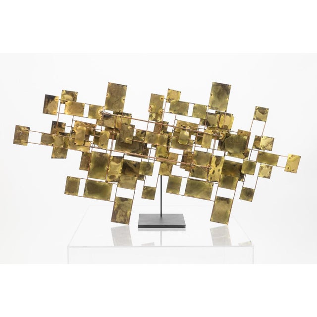1970s Vintage Curtis Jere Signed 1972 Labyrinth Brutalist MCM Brass Wall Sculpture For Sale - Image 5 of 7