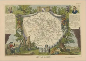 Antique Map of the Department of Aube