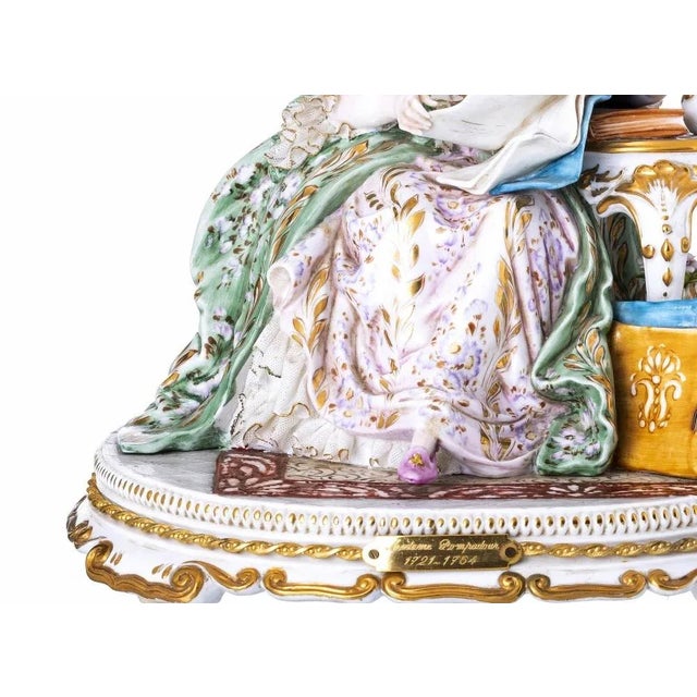 Madame Pompadour (1721-1764) 20th century Tiche Porcelain Italian sculptural group in molded and relief porcelain by...