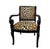 Black Vintage French Style Lacquer Wood Chair W/ Animal Print Fabric For Sale - Image 8 of 10