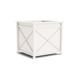 Brown Jordan Venetian 22" Square Planter in Chalk For Sale