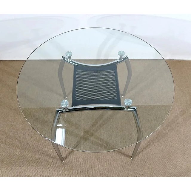 1970s Vintage Chrome and Glass Metal Table, 1970s For Sale - Image 5 of 14