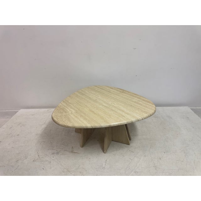 Vintage Italian Pear Shaped Travertine Coffee Table, 1980s For Sale - Image 10 of 17