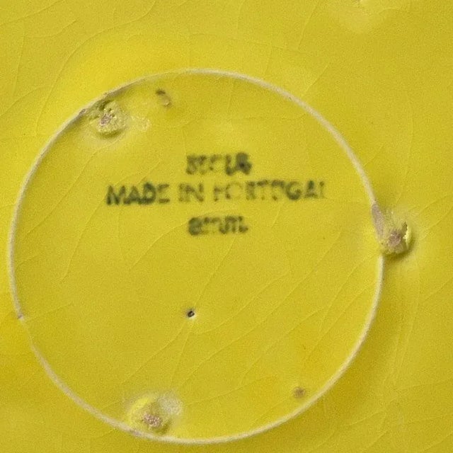 A large Hollywood Regency yellow ceramic cabbageware platter. This will be a fabulous addition to a current lettuce ware...