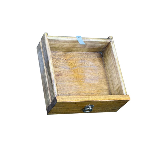 Honey Brown 4 Drawers Slim Narrow Console Side Foyer Table For Sale - Image 12 of 13