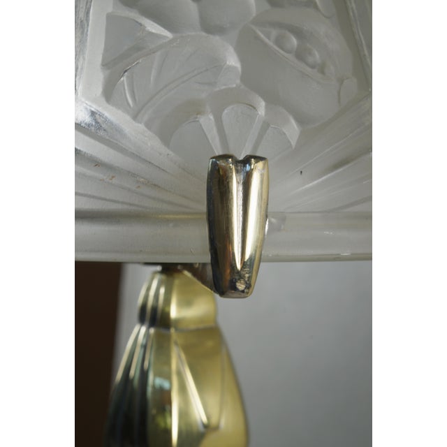 French Art Deco Table Lamp by A. Mousson & Verreries Des Hanots - 1920s France For Sale - Image 9 of 15