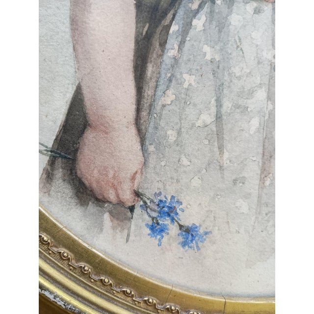 Maud Humphrey “Dutch Girl” Original Watercolor — May Plate From the 1891 Calendar Series For Sale - Image 11 of 16