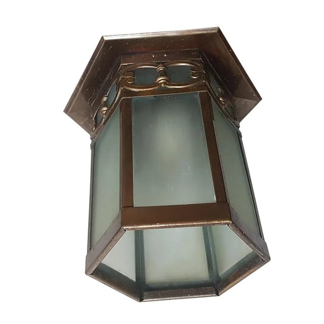 Vintage Hexagonal Lantern Ceiling Light For Sale - Image 4 of 6