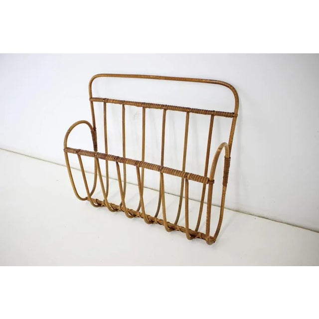 Wall Bamboo Magazine Holder, Former Czechoslovakia, 1970s For Sale - Image 3 of 7