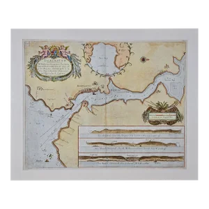 Dartmouth, England: A Hand-Colored 17th Century Sea Chart by Captain Collins