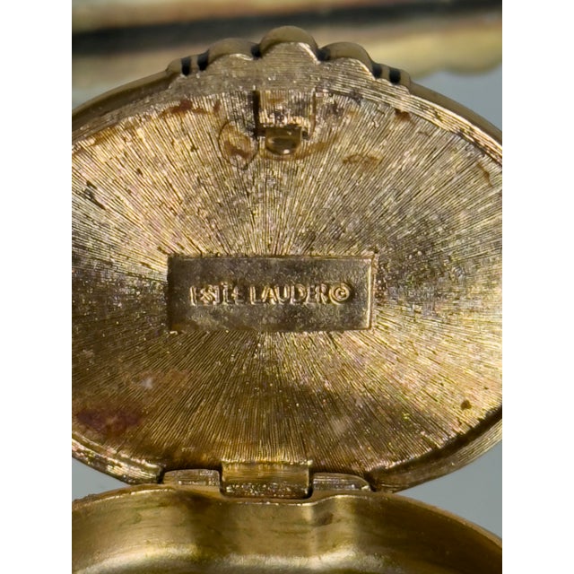 Vintage 1980s Victorian Revival Estée Lauder Cameo Solid Perfume Compact For Sale - Image 12 of 14