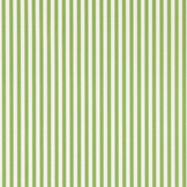 Sanderson Pinetum Stripe Wallpaper in Sap Green - a Sample For Sale