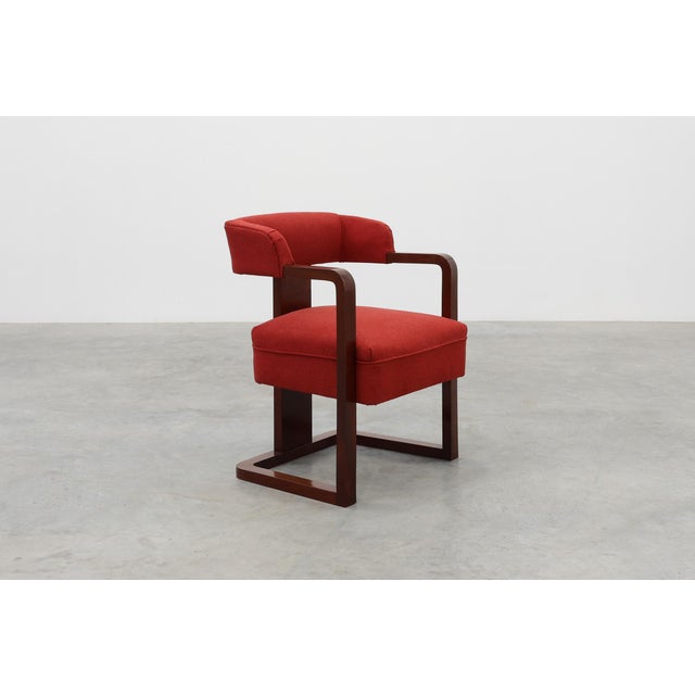 Wood Art Deco Chairs and Ottoman, Belgium, 1920, Set of 3 For Sale - Image 7 of 18