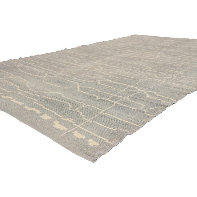 53453 Contemporary Turkish Moroccan Rug, 06'05 x 10'00. The Desert Cartography: A Contemporary Moroccan Masterpiece of...