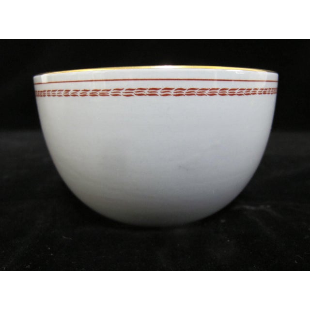 Spode Copeland Red Gold Trade Winds Ship Brig Built Rice or Cereal Bowl Set of 4 For Sale - Image 9 of 11