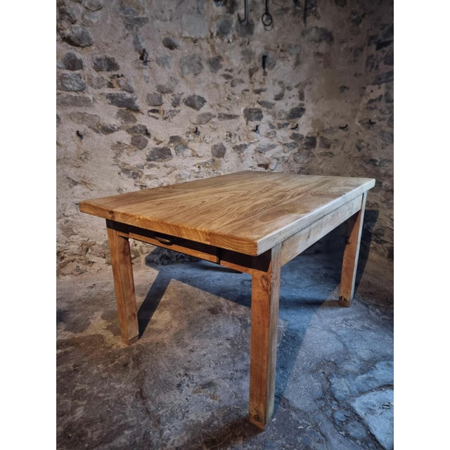 Rustic Vintage French Baker's Worktable in Chestnut, 1960s For Sale - Image 3 of 18