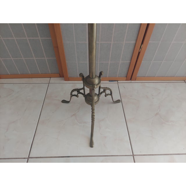 Vintage Art Deco Brass Gentleman's Valey Stand With Cannon Ball 1950's- 1960's Garment Rack. For Sale - Image 13 of 14