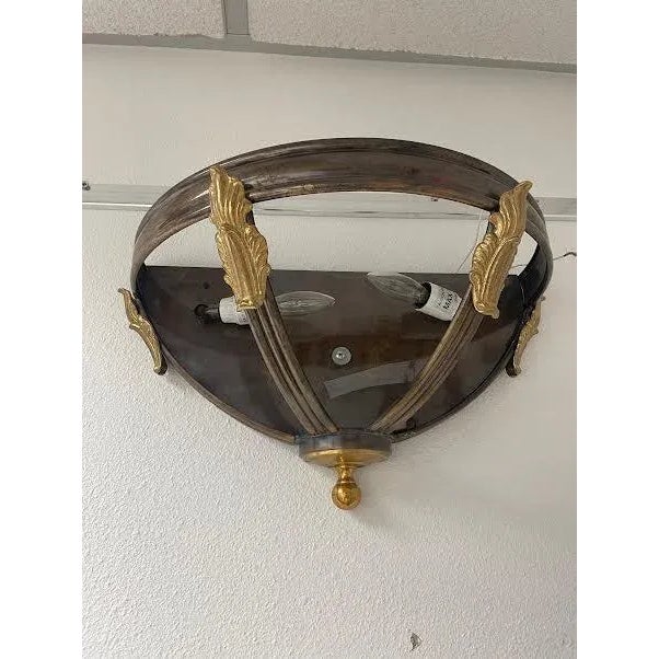 1990s 1990s Italian Bronze and Alabaster Shades Wall Sconce For Sale - Image 5 of 9