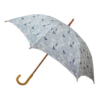 Vintage Shaw World Wildlife Fund Cheetah Nylon Umbrella With Lucite Handle For Sale