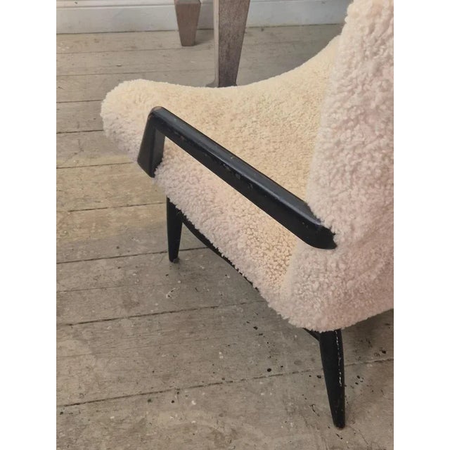 Black Swedish Modern Easy Chair in Sheepskin from Svante Skogh, 1950s For Sale - Image 8 of 10