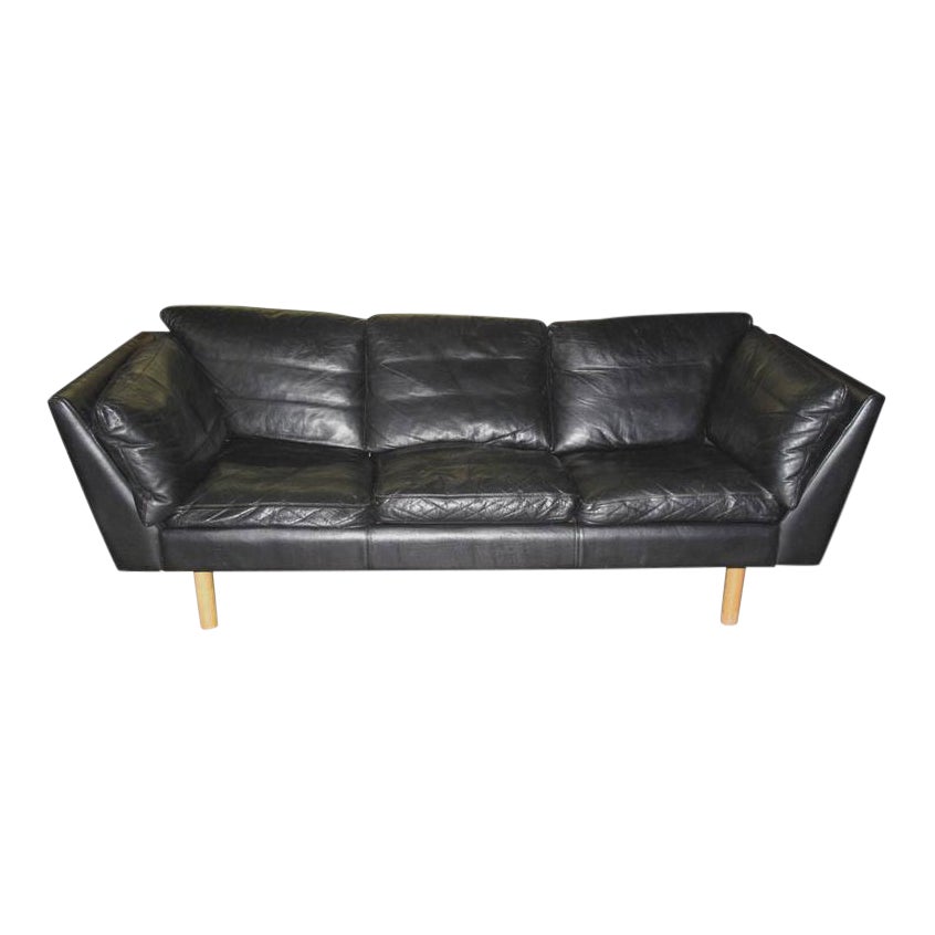 Henning Jensen Danish Modern Leather Sofa Chairish