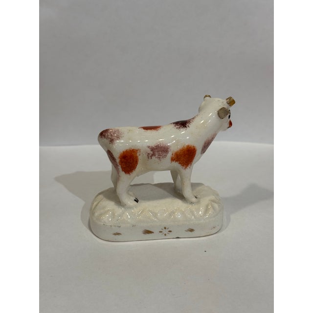 English 19th Century Staffordshire Cow Figurine For Sale - Image 3 of 6