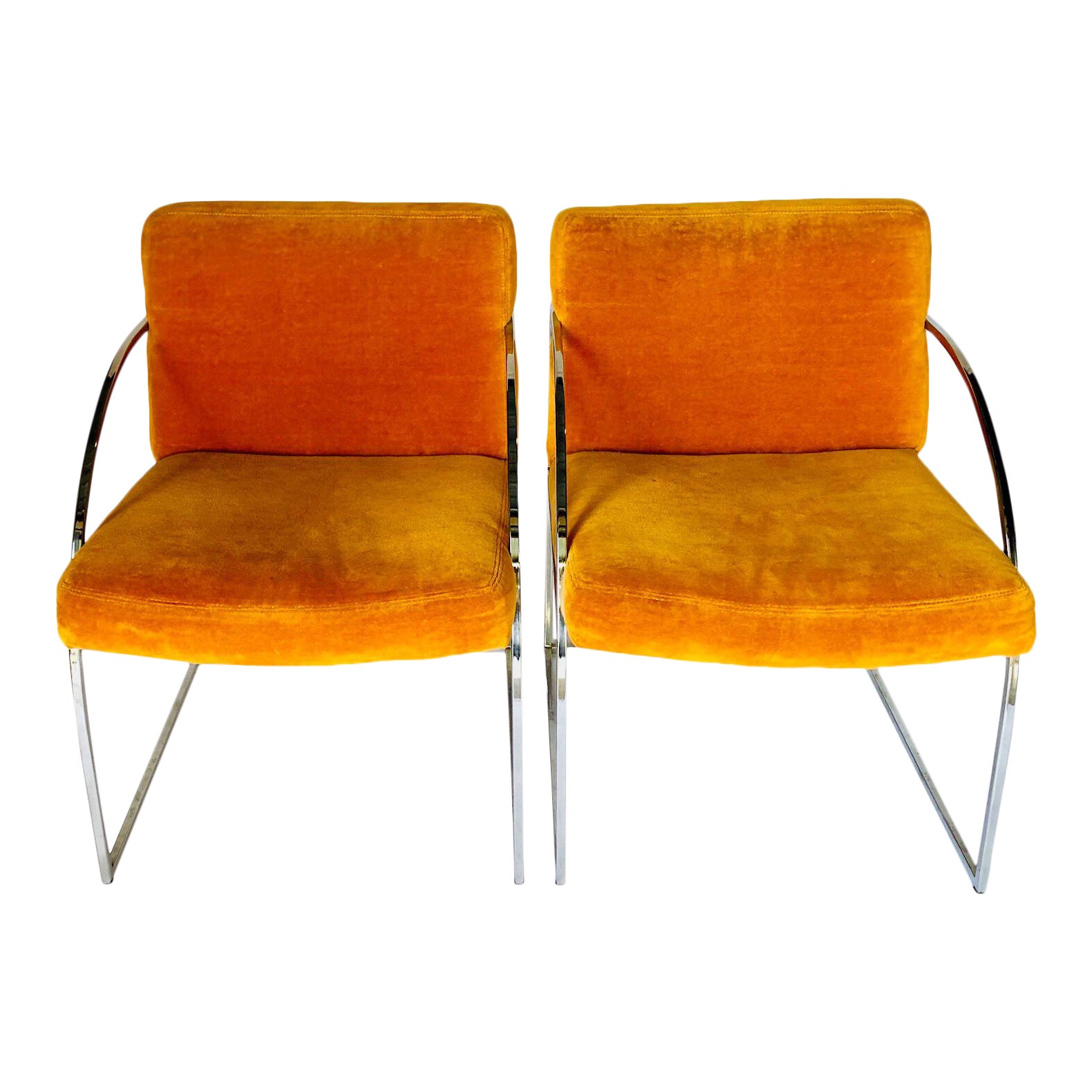 Vintage Mid Century Milo Baughman For Thayer Coggin Chairs A Pair Chairish