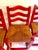 Farmhouse Set of 3 Wooden Counter Stools Painted Red For Sale - Image 3 of 5