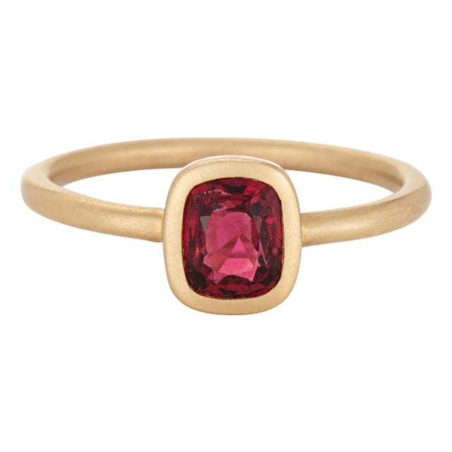 0.86ct Burma Red Spinel Ring Sz 6.5 Estate 14k Gold Stacking Band Fine Jewelry For Sale